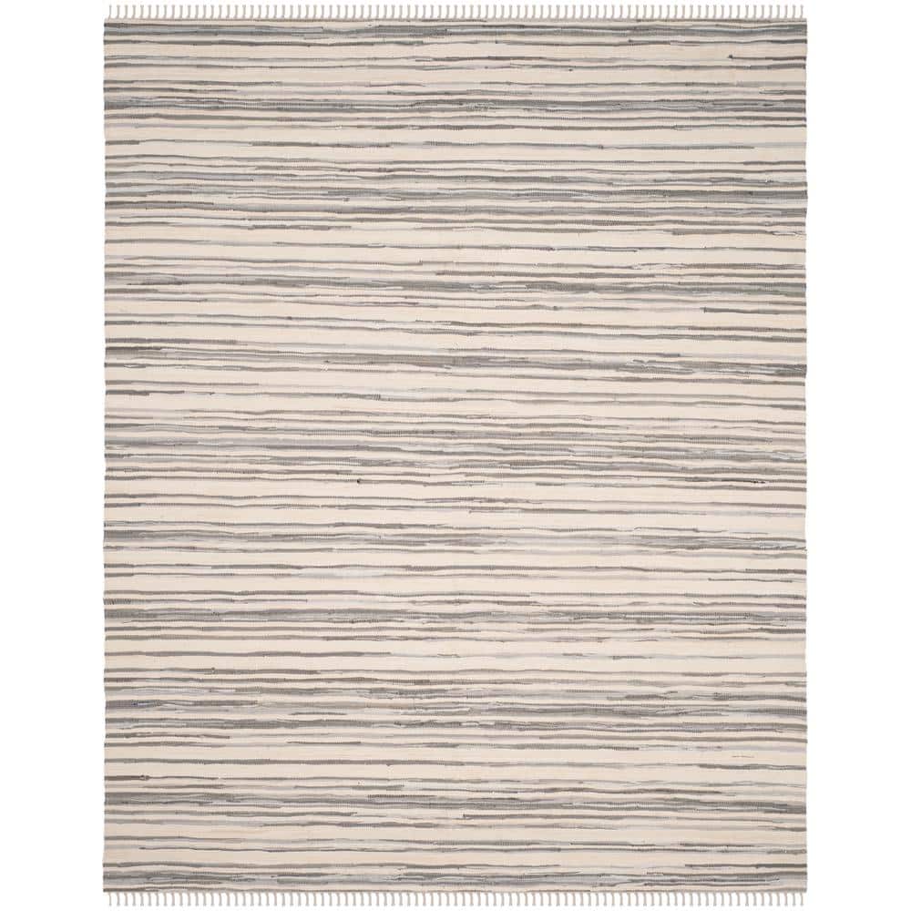 Rag Ivory/Gray 10 ft. x 14 ft. Solid Color Striped Area Rug price history on PriceWatchPro