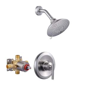 Single-Handle 5-Spray Shower Faucet 1.8 GPM with Low Lead in Brushed Nickel