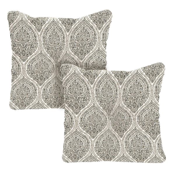 24 in. W x 24 in. H x 5 in. T Square Tufted Outdoor Chair Back Cushion in Andorra Umber (2-Pack)