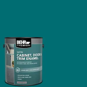 1 gal. #MQ6-35 Teal Motif Satin Enamel Interior/Exterior Cabinet, Door & Trim Paint