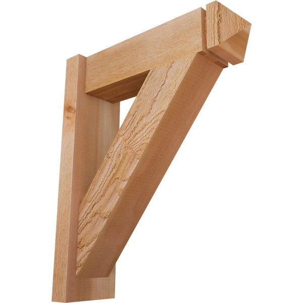 Ekena Millwork 6 in. x 24 in. x 20 in. Western Red Cedar Traditional Arts and Crafts Rough Sawn Outlooker