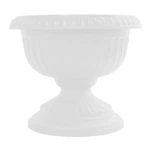 Grecian 18 in. Casper White Plastic Urn Planter