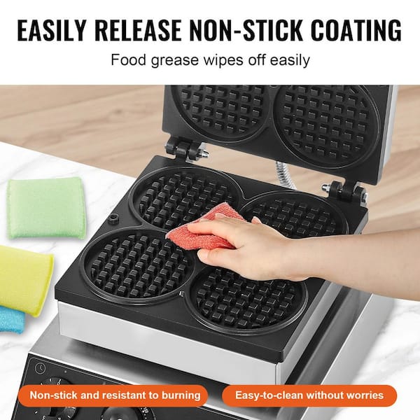 SKYSHALO 1750W Single Waffle Silver Waffle Cone commercial