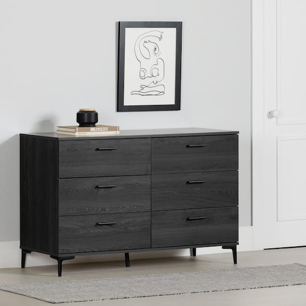 Musano Gray Oak 51.25 in. Tall Chest of Drawers 6-Drawers