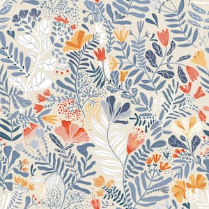 Brittsommar Light Blue Woodland Floral Non Woven Paper Wallpaper Sample