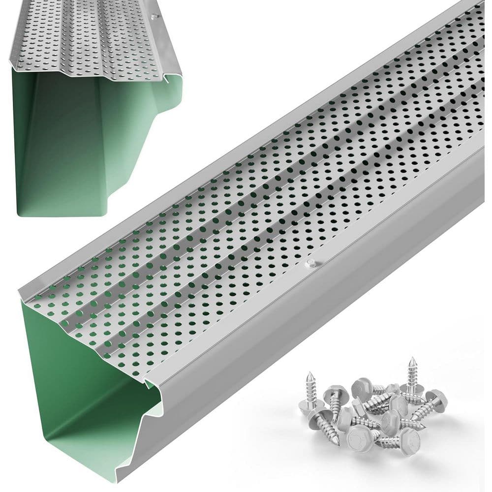 Standard 5 in. x 1 ft. K-Style & Box Gutters Aluminum Frame Gutter Guard in High Gloss White price history on PriceWatchPro