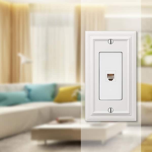 Continental 1 Gang Phone Metal Wall Plate - White