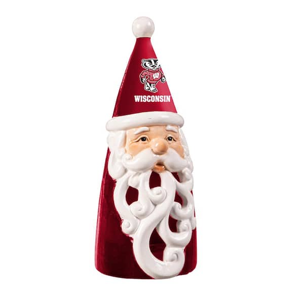 Team Sports America University of Wisconsin-Madison Santa LED Christmas Garden Statuary, 8 in.