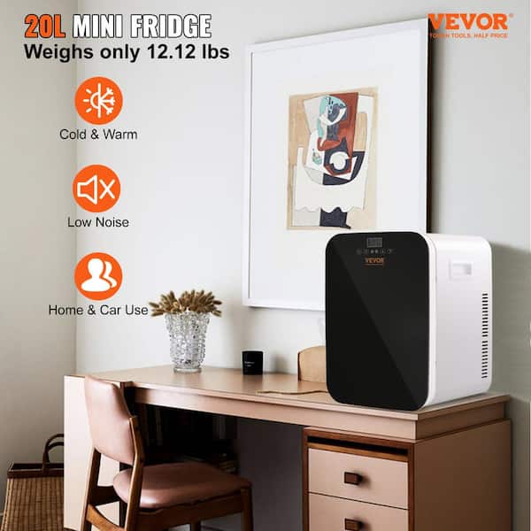 VEVOR Mini Fridge 13.97 in. 0.71 cu.ft. Retro Mini Refrigerator in Black  Small Beverage Fridges with Temper Control MNBXHSBLSK20L2240V1 - The Home  Depot