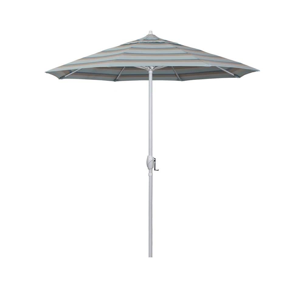 7.5 ft. Matted White Aluminum Market Patio Umbrella Auto Tilt in Gateway Mist Sunbrella price history on PriceWatchPro