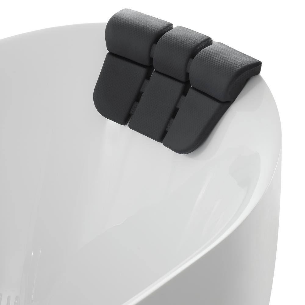 67'' Glossy White Acrylic Freestanding Whirlpool Bathtub
