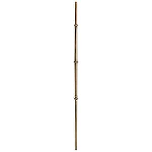 44 in. x 5/8 in. Oil Rubbed Copper Round Venetian Fluted Bar with Knuckle Hollow Iron Baluster