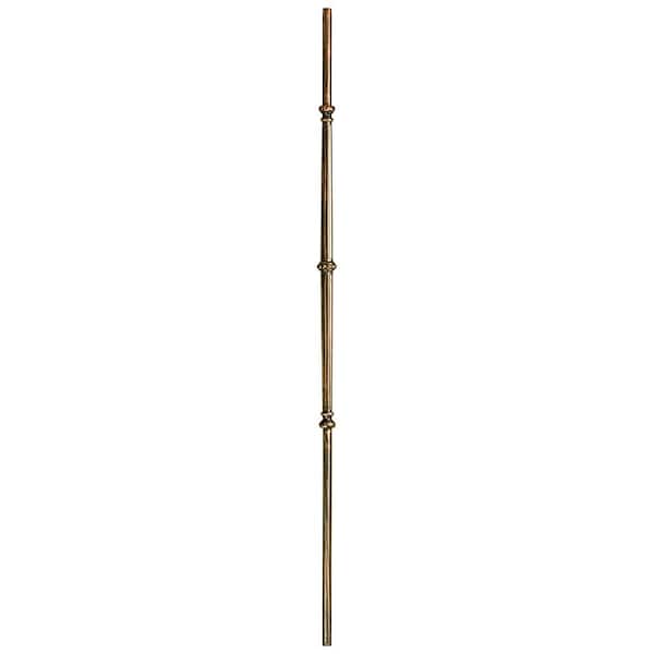 44 in. x 5/8 in. Oil Rubbed Copper Round Venetian Fluted Bar with Knuckle Hollow Iron Baluster
