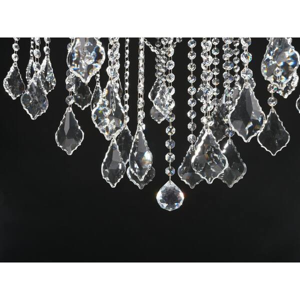 YUYI Candle Chandelier 41 in. 18-Lights Black Luxury Crystal