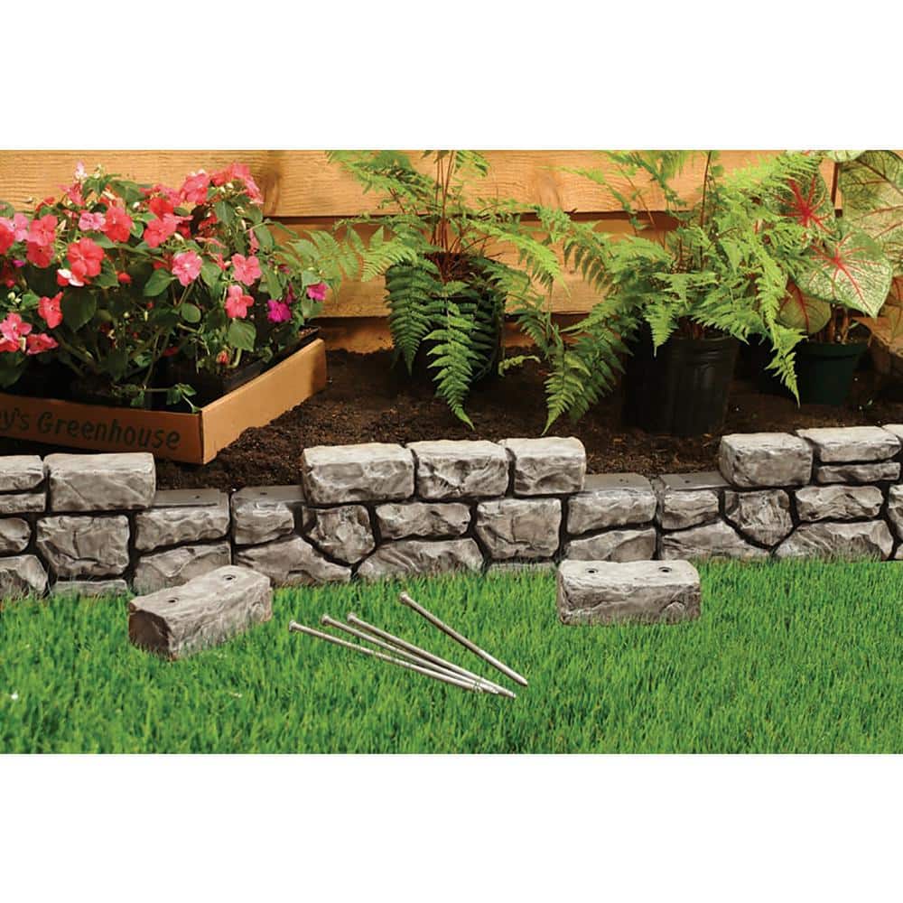 Slate Gray Faux Stone Garden Border Edging, 10 Feet