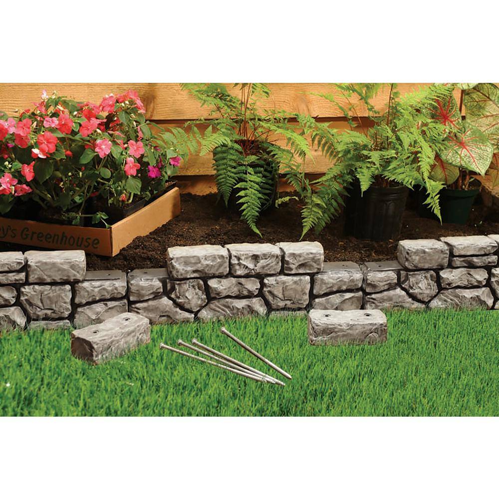 Slate Gray Faux Stone Garden Border Edging, 10 Feet