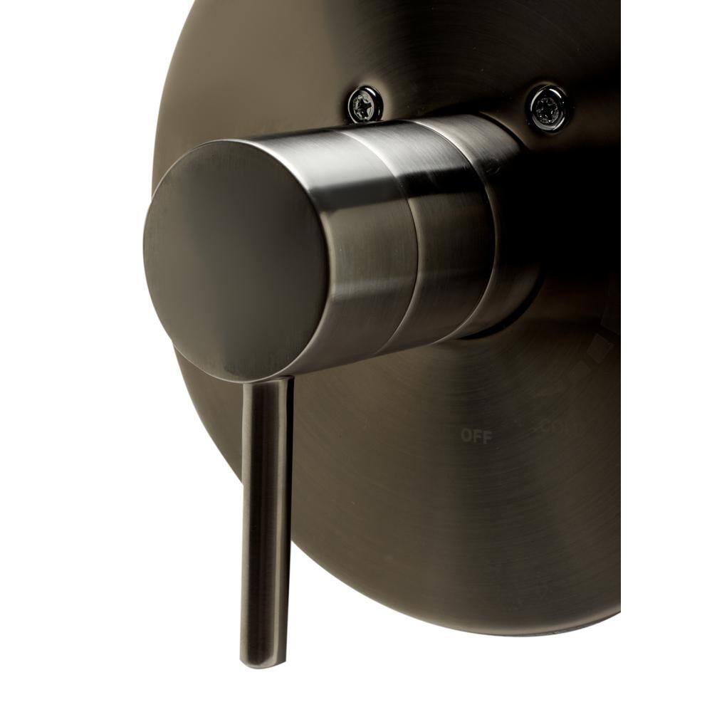 Brushed Nickel Round Single-Handle Shower Mixer with Lever