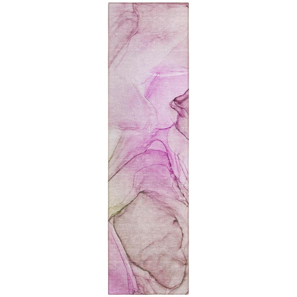 Pink 2 ft. x 7 ft. Abstract Indoor / Outdoor Area Rug price history on PriceWatchPro