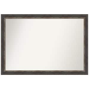 Bark Rustic Char Narrow 39.5 in. W x 27.5 in. H Rectangle Non-Beveled Framed Wall Mirror in Brown