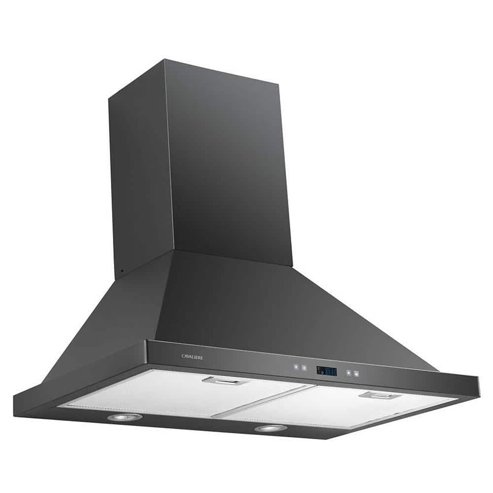 30-Inch Matte Black Stainless Steel Convertible Wall Mount Range Hood