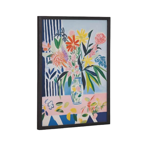 Gallery Cheerful Maximalist Flower Vase by the Creative Bunch Studio Black Framed Art Print 12 in. x 16 in.