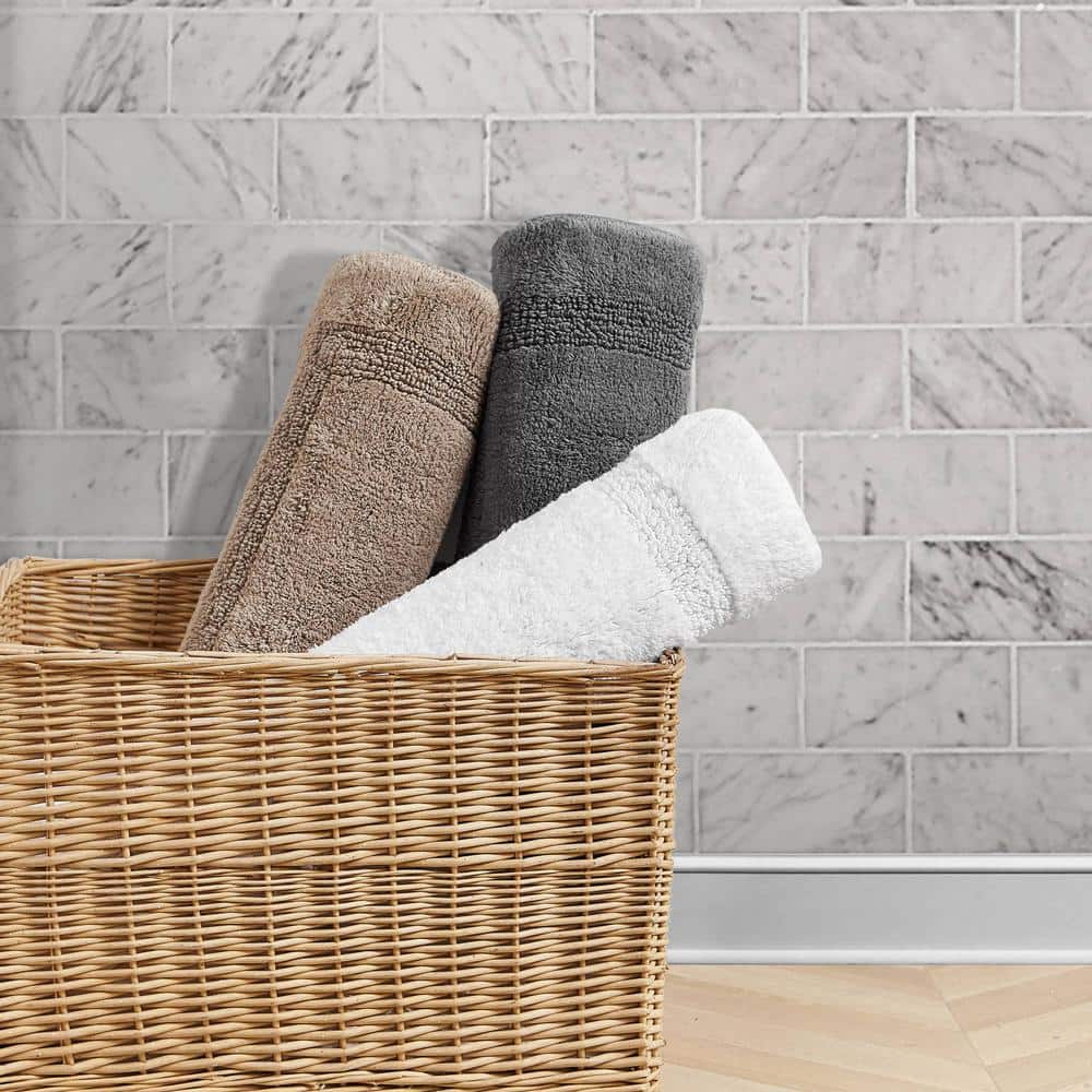 Peniston White Cotton Tufted Bath Rug Runner 60" x 22"