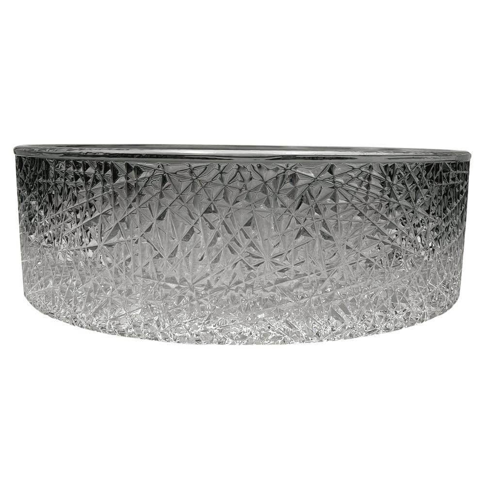 Stadium 14" Black Gradient Glass Circular Bathroom Vessel Sink