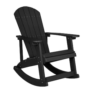 Black Plastic Outdoor Rocking Chair