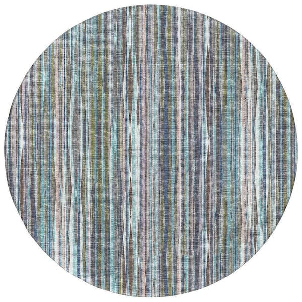 Waverly Purple 8 ft. x 8 ft. Geometric Indoor/Outdoor Area Rug