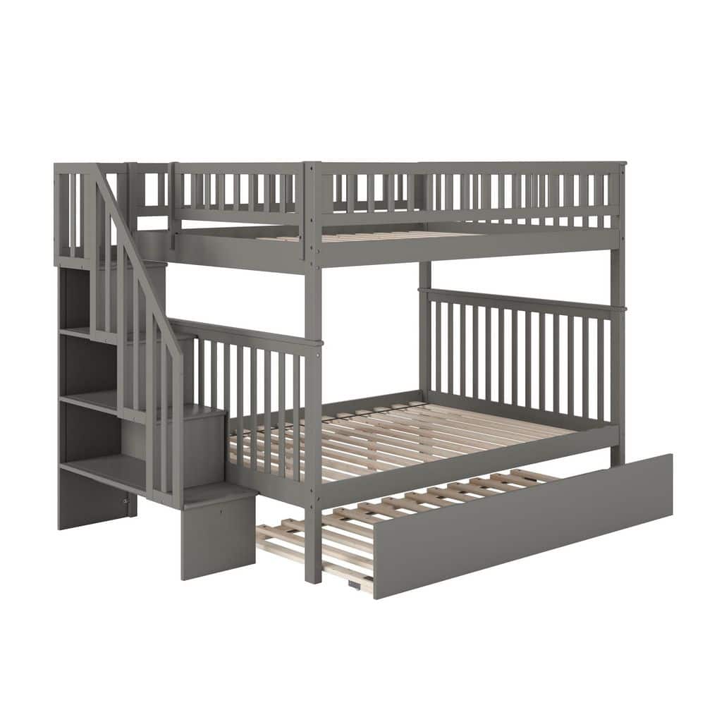 Woodland Staircase Bunk Bed Full over Full with Twin Size Urban Trundle Bed - Thumbnail 5