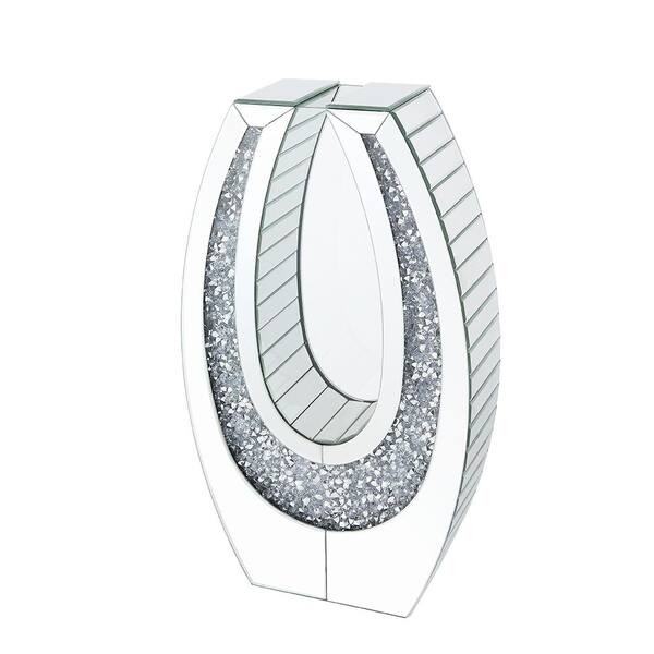 Acme Furniture Noralie Silver Accent Decor in Mirrored and Faux