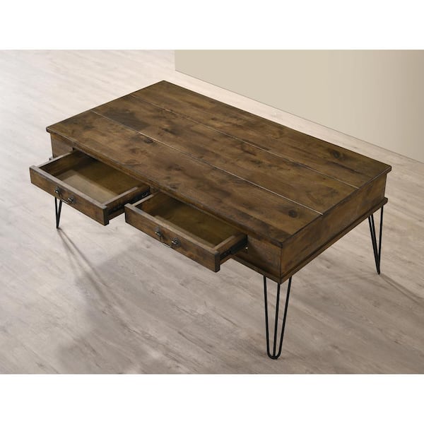 Drawers Idf 4912c, Rustic Wood Coffee Table With Drawers