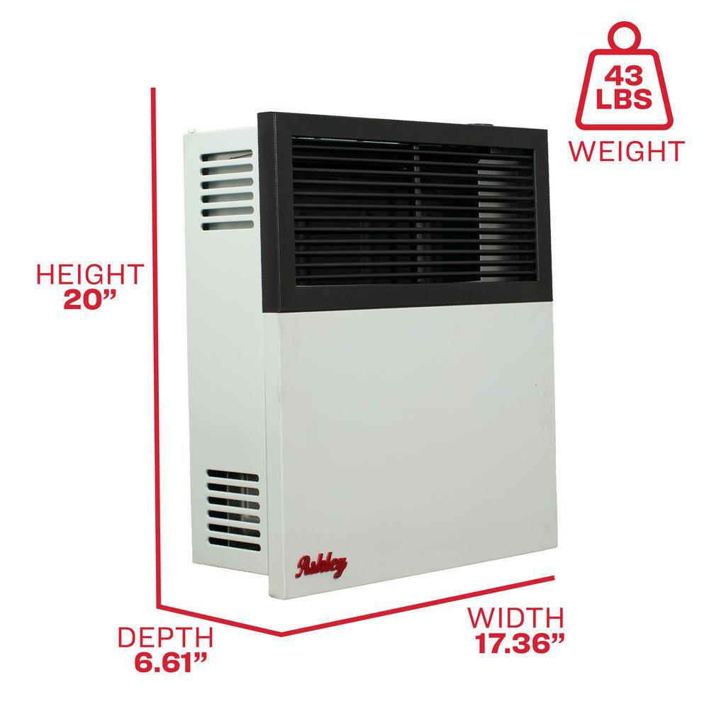 Ashley Dual Fuel Black and Gray Stainless Steel Wall Heater