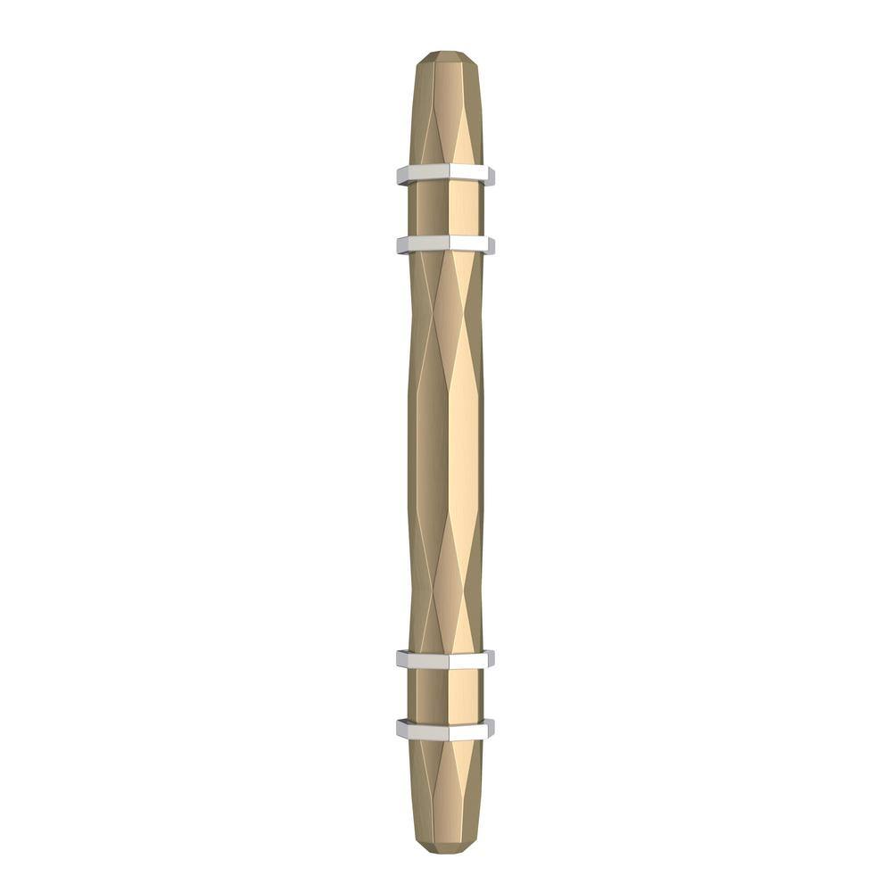 Golden Champagne and Polished Chrome Modern Cabinet Pull