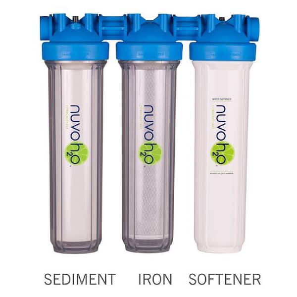 NuvoH2O Manor Trio Water Whole House Water Softener Plus Sediment and Iron Filtration System
