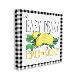 Easy Peazy Lemon Squeezy Kitchen Humor Plaid Word Design in. by The Saturday Evening Post Canvas Wall Art