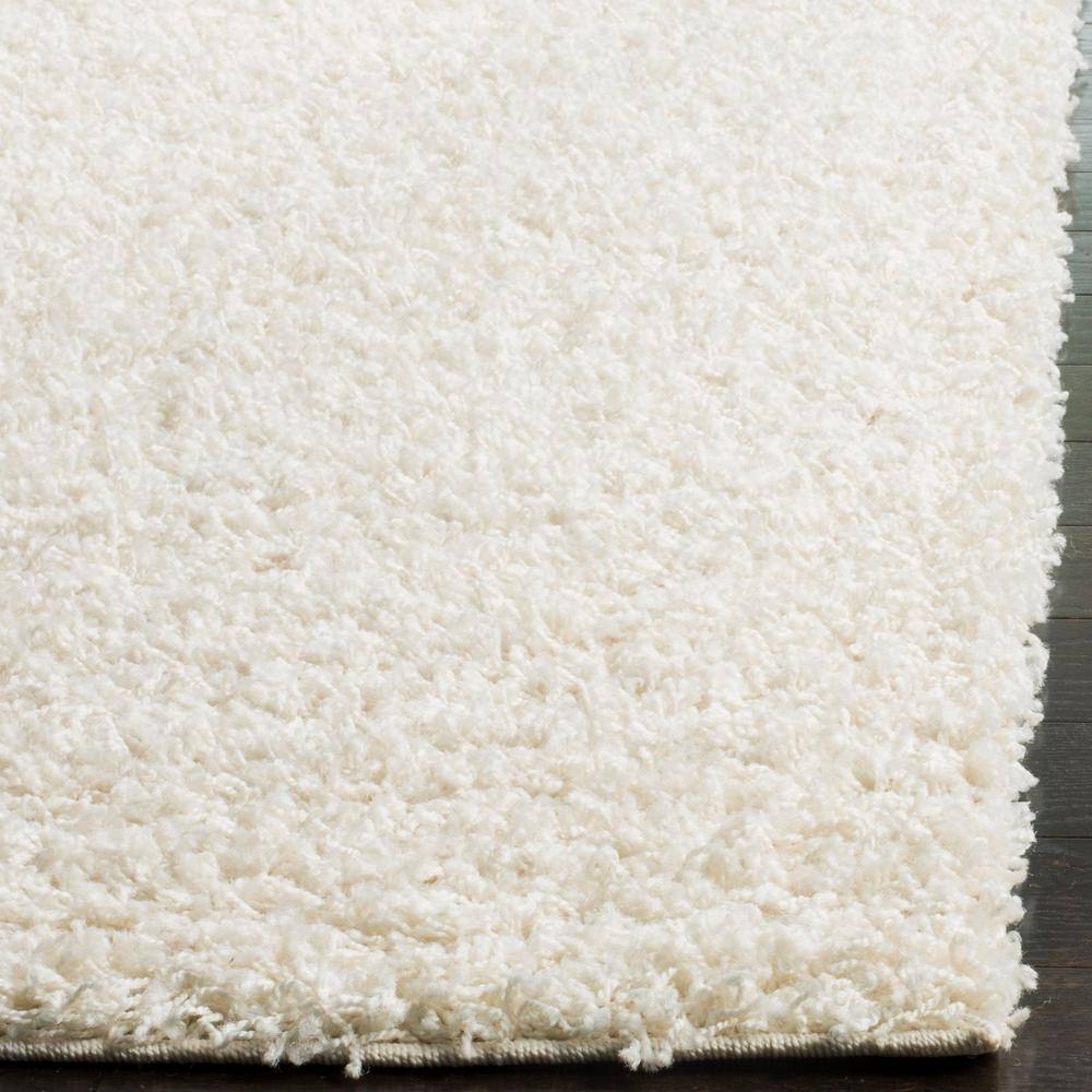 Plush Comfort White Synthetic Shag Rug, 3' x 5'