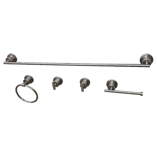 Kingston Brass Modern 5-Piece Bath Hardware Set in Brushed Nickel