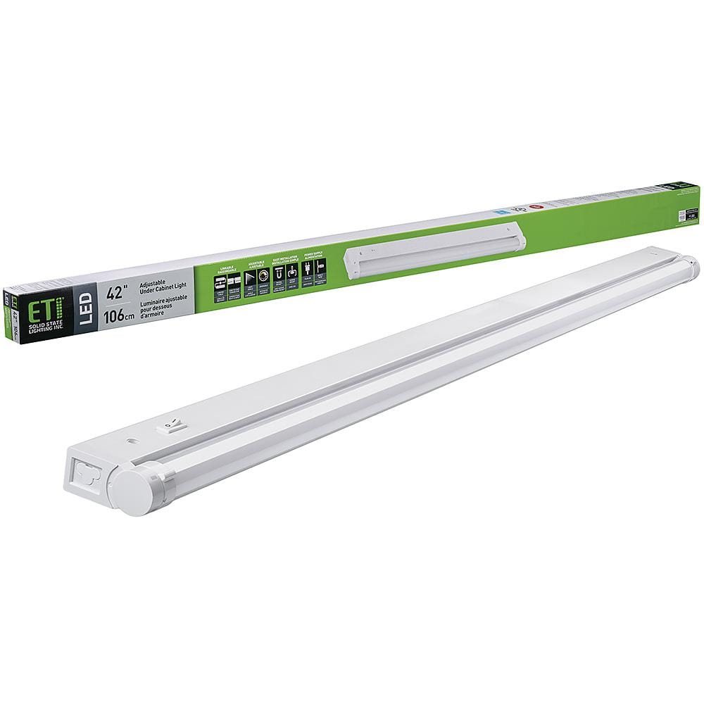 ETI LIGHTING 42 inch Linkable LED Beam Adjustable Under Cabinet Strip Light Plug in or Hardwire 3000K to 2700K Dimmable