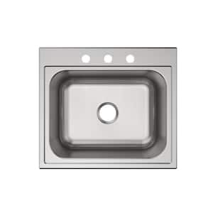 Parkway 25 in. Drop-in Single Bowl 20-Gauge Stainless Steel Kitchen Sink Only