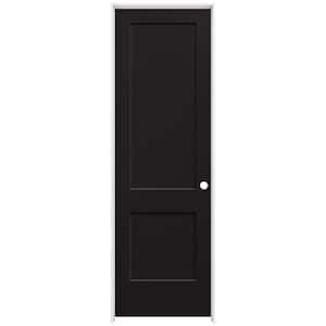 30 in. x 96 in. Monroe Black Painted Left-Hand Smooth Solid Core Molded Composite MDF Single Prehung Interior Door