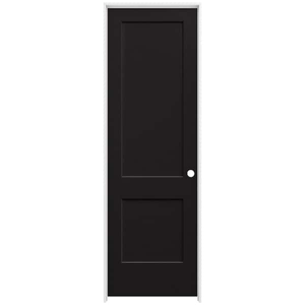 JELD-WEN 30 in. x 96 in. Monroe Black Painted Left-Hand Smooth Solid Core Molded Composite MDF Single Prehung Interior Door