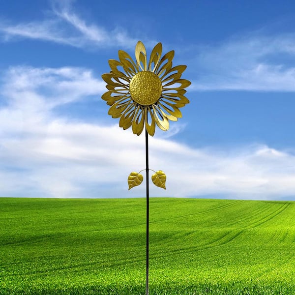 Alpine Corporation 85 in. Tall Sunflower Kinetic Wind Spinner