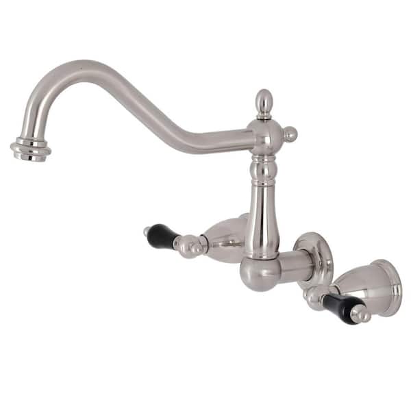 Kingston Brass Duchess 2-Handle Wall-Mount Kitchen Faucet in Brushed Nickel