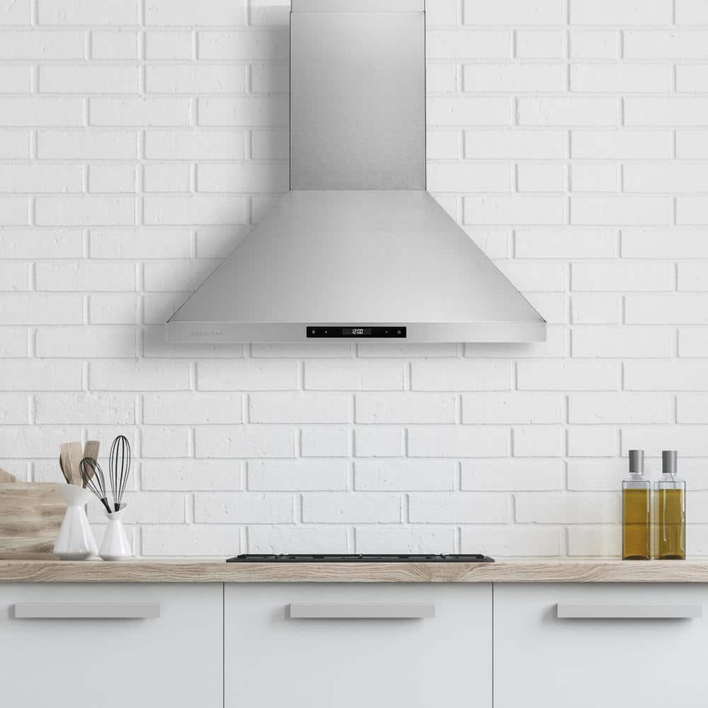 36'' Stainless Steel Convertible Wall Mount Range Hood with Charcoal Filter