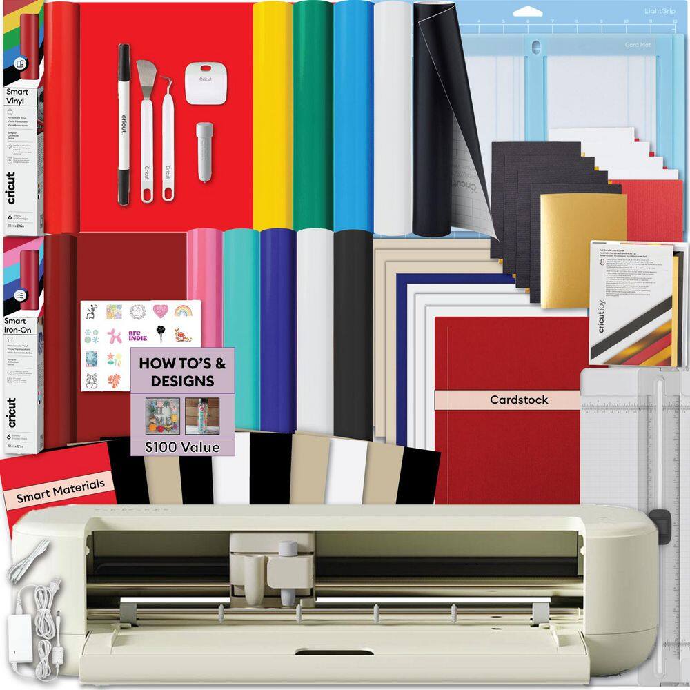 Explore 5 Smart Cutting Machine Ultimate Sampler Bundle with Rainbow Vinyl, Iron-On, Cardstock, Mats and Tools