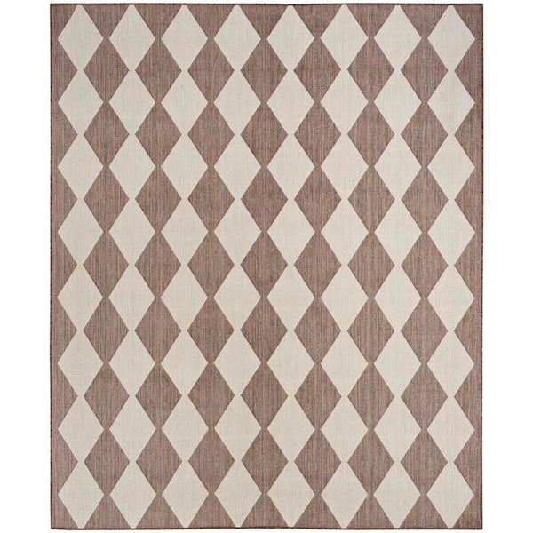 Nourison Positano Natural 6 ft. x 9 ft. Diamond Contemporary Area Rug