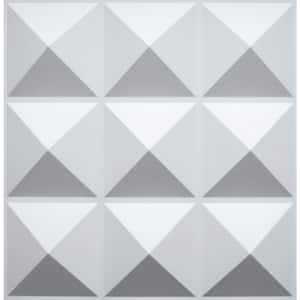 Falkirk Ross 2/25 in. x 19.7 in. x 19.7 in. White PVC Diamonds 3D Decorative Wall Panel 5-Pack