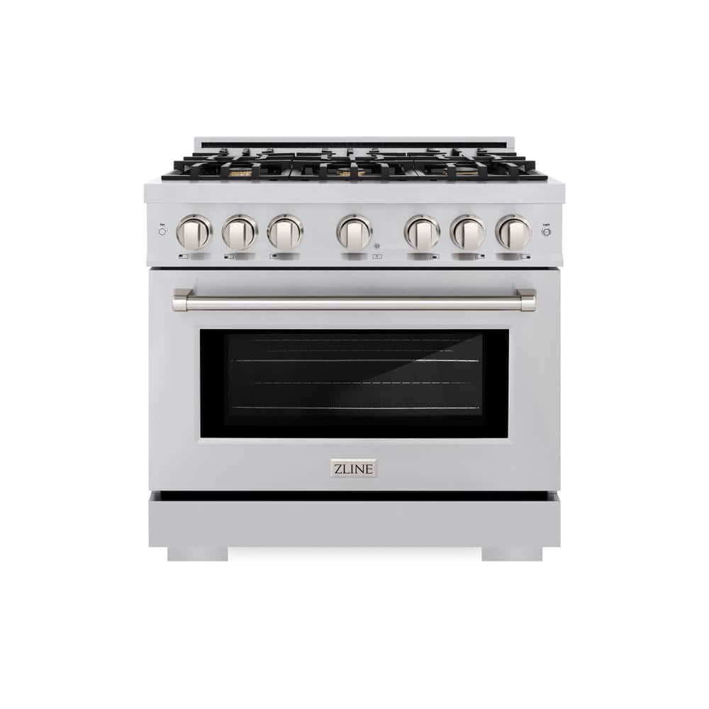 Select 36 in. 6-Burner Gas Range with Gas Convection Oven and Brass Burners in Stainless Steel price history on PriceWatchPro