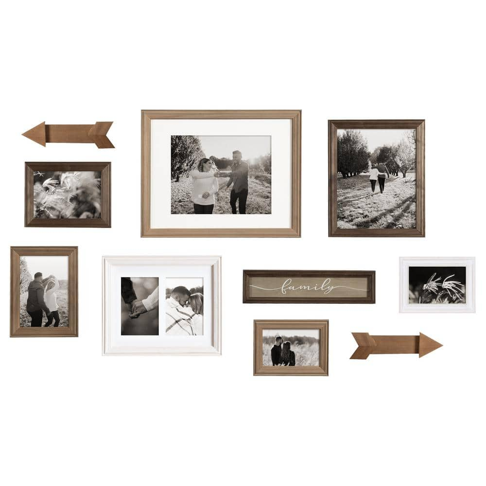 DesignOvation Gallery Picture Frame Set, Set of 4, 11 x 14 Matted to 8 x  10, Gray, Decorative Farmhouse Set of Robust Solid Wood Picture Frames for  Wall Decor – kateandlaurel